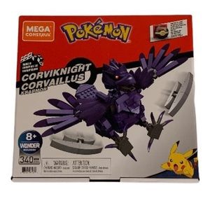 New Pokemon Corvijnight Corvaillus Krarmor Building Set Mega Construx 340 Pcs